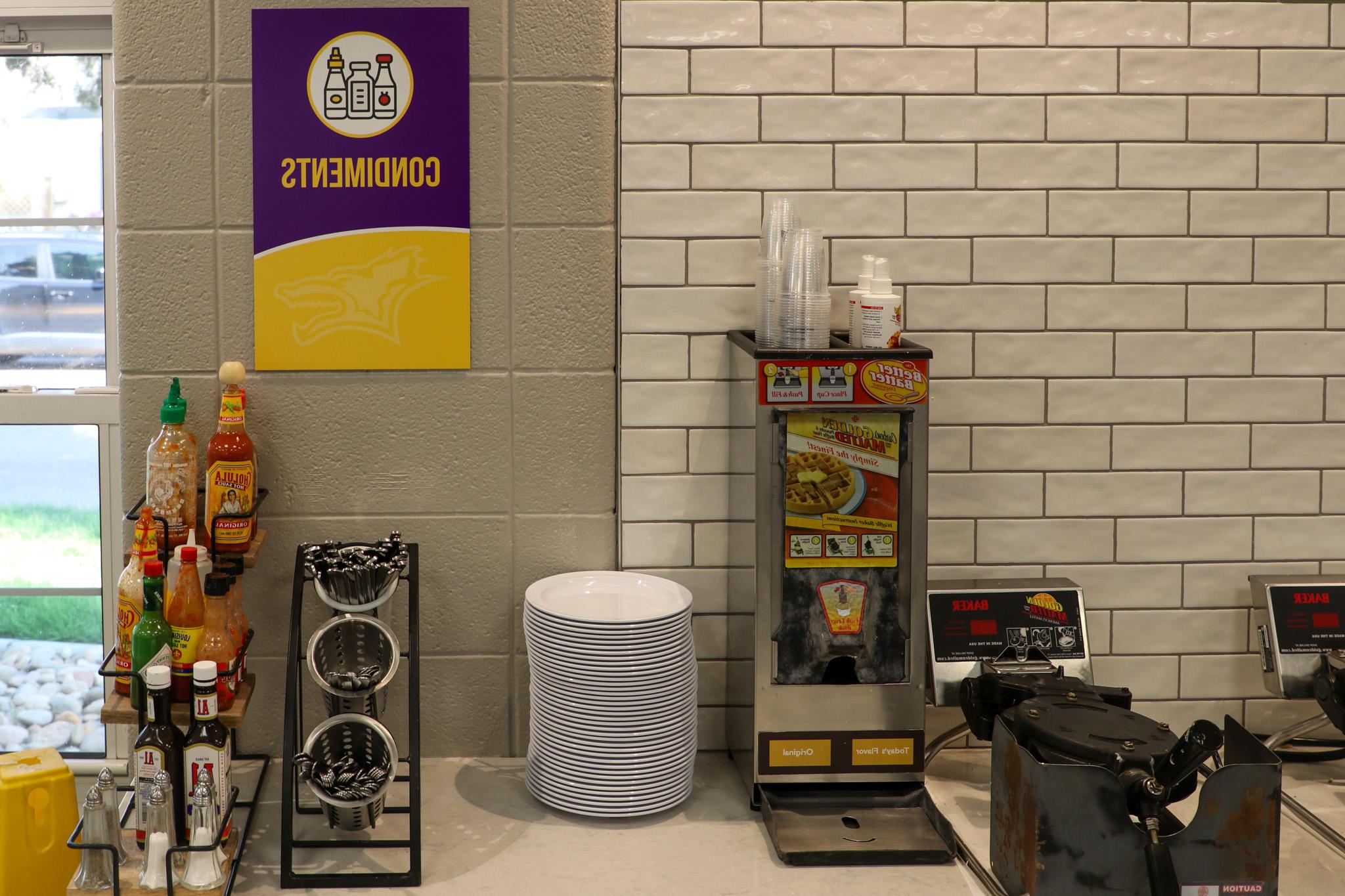 Signage inside Bieber Dining Hall